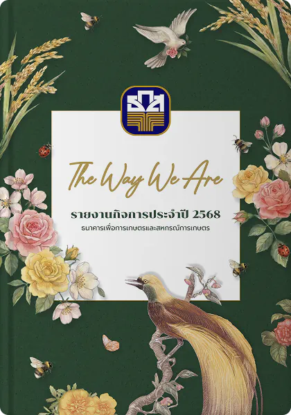 รายงาน<br/>ผลการดำเนินงาน<br/>ของ ธ.ก.ส. Cover