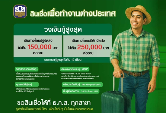 สินเชื่อเพื่อทำงานต่างประเทศ