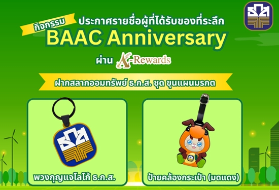 ประกาศรายชื่อผู้ได้รับ ของท