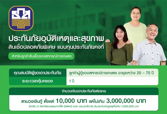 ประกันภัยอุบัติเหตุและสุขภาพ สินเชื่อปลอดภัยพิเศษ