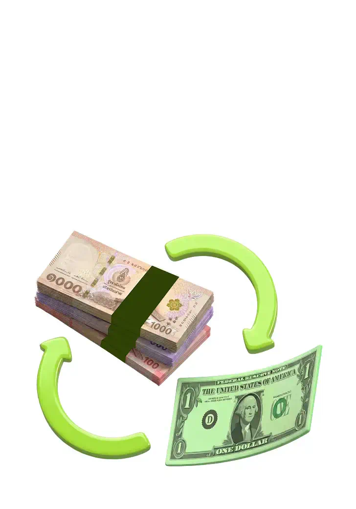 บริการแลกเปลี่ยนเงินตราต่างประเทศในอัตราที่แข่งขันได้ ที่สาขา ธ.ก.ส.